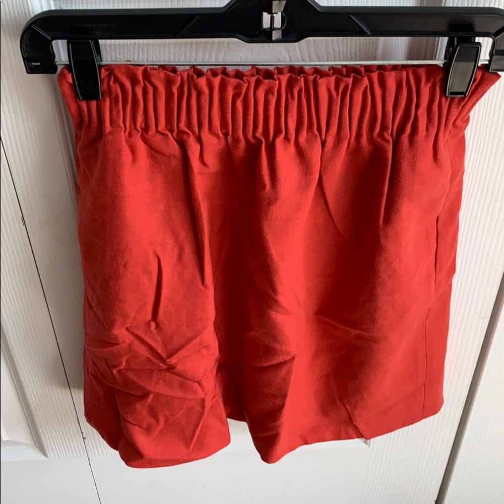 J Crew wool paper bag waist skirt in burnt red